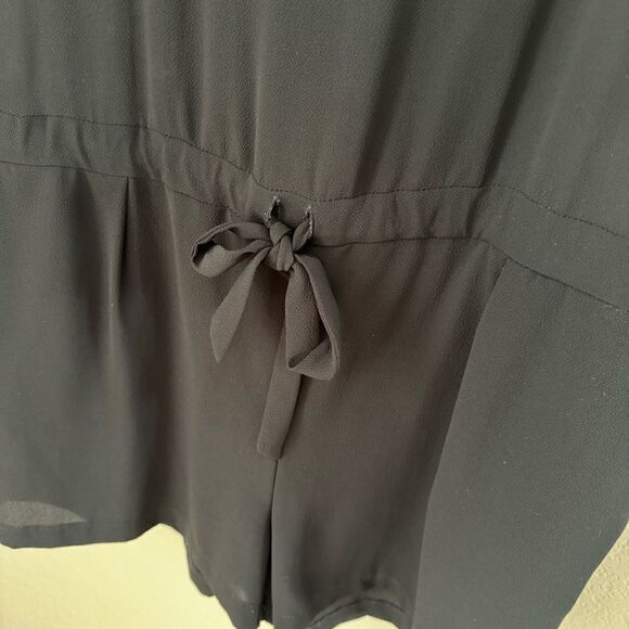 Zara Basic Black Sleeveless Tie-Back Romper - Size M - Picture 6 of 11